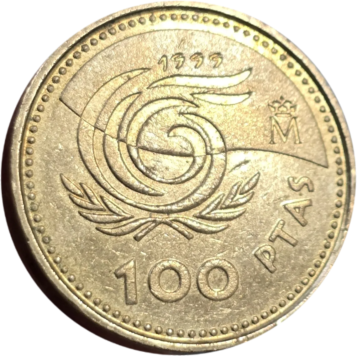 سکه اسپانیا ۱۰۰ پزتا اسپانیا یادبودی سال جهانی سالمندان
